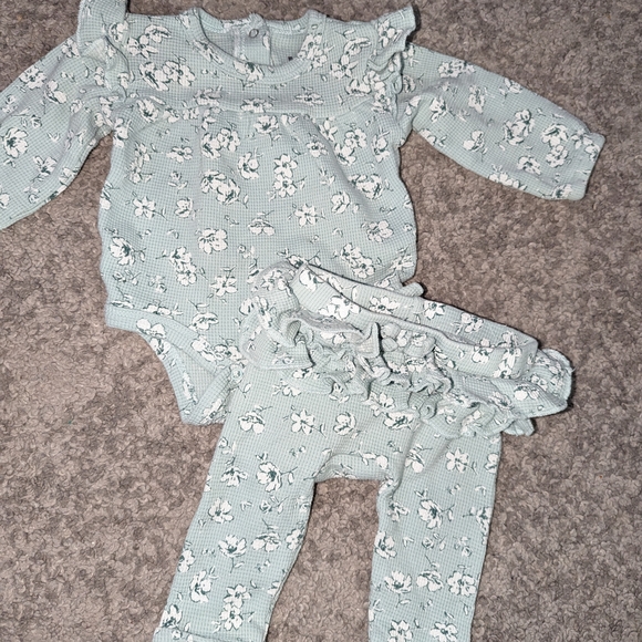 2 Baby Girl Floral and Ruffle Outfit Sets - Picture 2 of 2